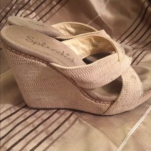 Splendid wedge sandals size 7 beige